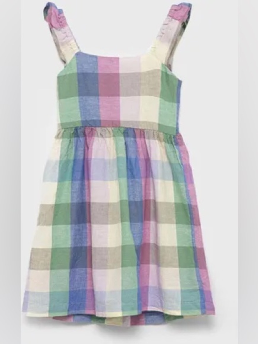 Gap girls linen cotton Dress plaid 10